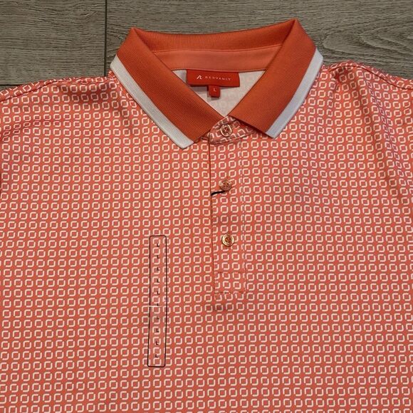 Redvanly Divine Golf Polo Shirt Coral Mens Large New All Over Print Pattern - Picture 1 of 6